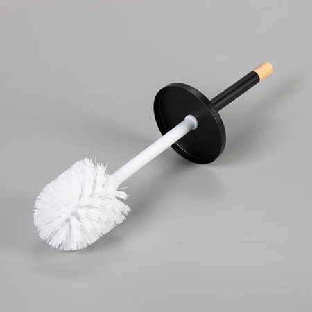 Metalowy stojak na papier toaletowy 2w1 Szczotka toaletowa wolnostojąca, czarny