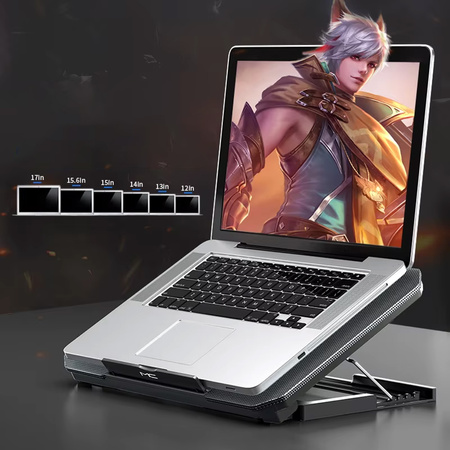 Strado Laptop cooling stand 12-17″ aluminum | Adjustable, non-slip, silent