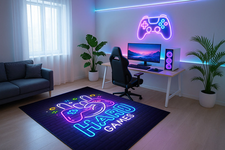 3D Strado HardGames 140x200 cm gaming carpet with dynamic pattern for gamer's room