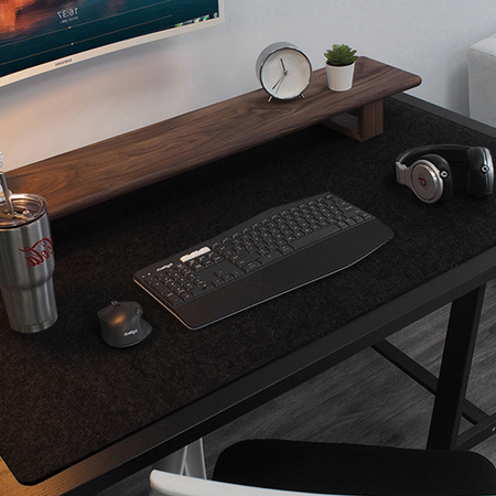 Desk mat mouse pad large Strado 90x45 (Black)