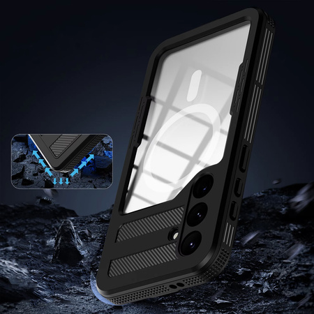 Etui wodoodporne IP68 360+ pasek pokrowiec futerał do Samsung Galaxy S24, czarne