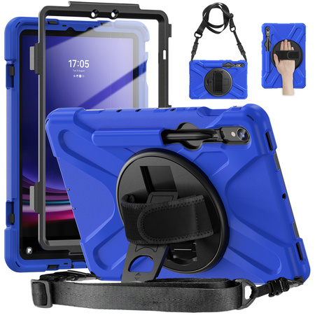 Etui pancerne Shockproof z uchwytem do Samsung Galaxy Tab S9 FE/S9/S10 FE, niebieskie
