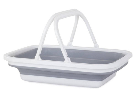 Folding silicone shopping basket with handles