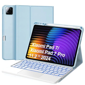 Etui z klawiaturą do Xiaomi Pad 7 / Pad 7 Pro 11.2 na rysik / Xiaomi Pad 7 Pro, niebieskie - ochronne z podstawką