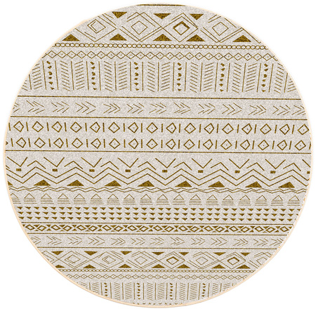 Round carpet NOVO Strado modern beige oriental pattern for living room Sahara 160x160 cm