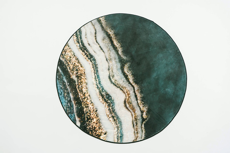 Round carpet NOVO Strado modern for living room marble pattern velvet GoldBank 90x90 cm