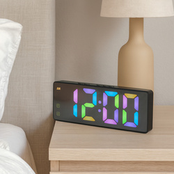 Budík hodiny elektronický digitálny LED 24h hlasný budík driemanie teplota, čierny