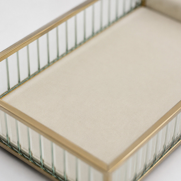 Szklana szkatułka na biżuterię 26x13x4cm 4A Beige