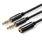 UGREEN AV141 3.5mm Female to 2 male audio cable black