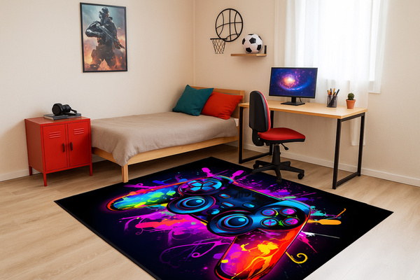 Dywan gamingowy 3D ColorPad - nowoczesny wzór 3D do pokoju gracza