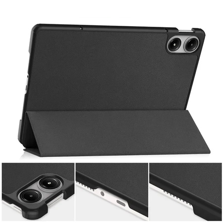 Puzdro Smart s klapkou na Xiaomi Redmi Pad Pro 12.1 2024, čierne - ochranné so stojanom, prístup k portom a tlačidlám