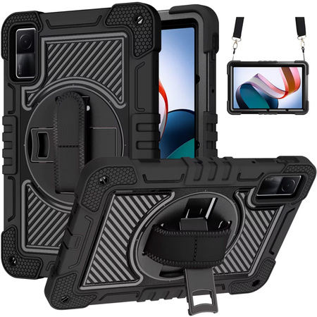 Puzdro pancierové s držiakom Shockproof na Xiaomi Redmi Pad SE 2023 11 / Redmi Pad SE 11, čierne - ochranné