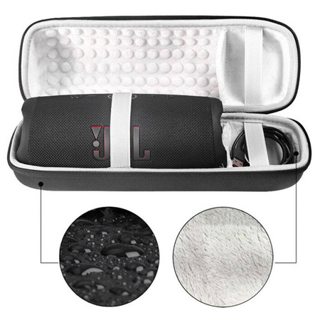 Puzdro Súprava + s pásikom na Jbl Charge 5 cestovné karabína / Charge 5, čierne - ochranné so stojanom