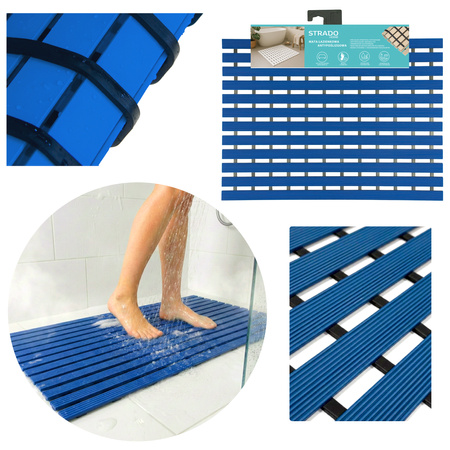 MATA łazienkowa antypoślizgowa POD PRYSZNIC brodzik do sauny basenu 43x61, niebieska