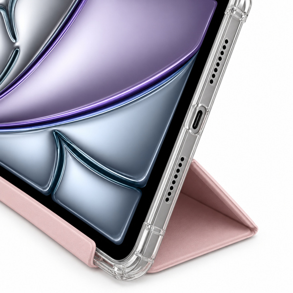 Etui Hard Crystal do Apple iPad Air 13 M4 M3 M2 2026/ 25/ 24 gen 8/ 7 z klapką - różowe