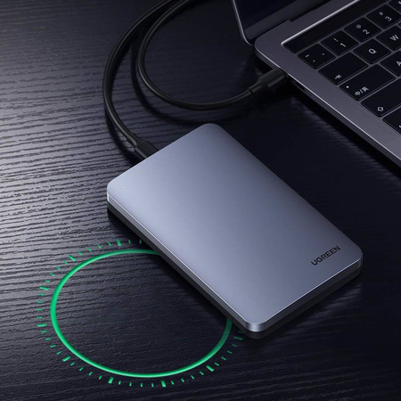 Ugreen pocket hard disk case 2.5 '' SATA 3.0 6Gbps gray + cable USB - USB Type C 0.5m (CM300)