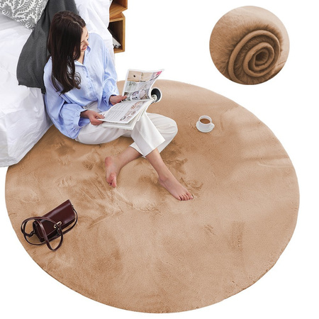 Rabbit Strado 140x140 round rug LightCamel (Beige)