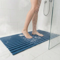 MATA łazienkowa antypoślizgowa POD PRYSZNIC brodzik do sauny basenu 43x61, niebieska