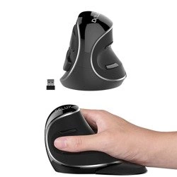 Ergonomic computer mouse Delux M618 Silver - vertical mouse with wrist rest