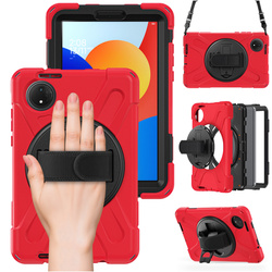 Etui pancerne Shockproof z uchwytem paskiem do Xiaomi Redmi Pad SE 8.7 2024, czerwone