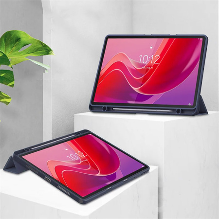 Etui Crystal case do Lenovo Tab M11 10.95 11 / 11 TB330, granatowe - ochronne z podstawką