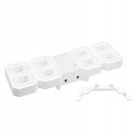 4w1 Hodiny digitálny LED 3D nástenný stojaci budík teplomer dátum budík, biely