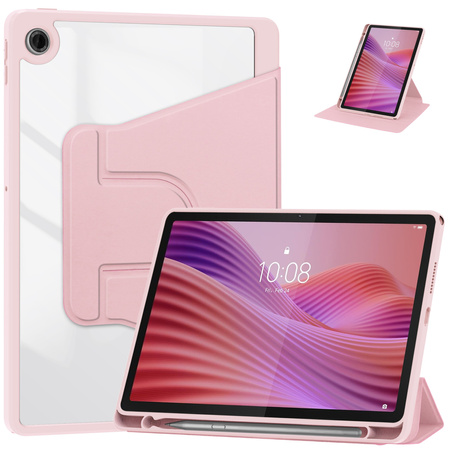 Puzdro 360 Crystal na Lenovo Tab 10.1 2025, ružové - ochranné so stojanom, prístup k portom a tlačidlám