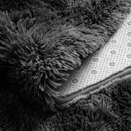 Dywan Okrągły Shaggy Ombre antypoślizgowy nowoczesny salon 150x150, szary