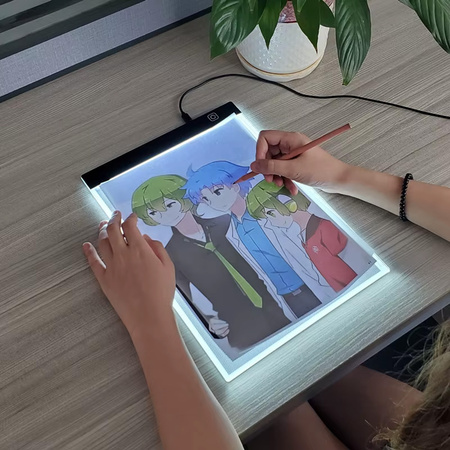 DESKA kreślarska podświetlana LED A4 Tablica tablet graficzny kalka