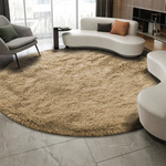 Shaggy Strado round carpet 300x300 CappuccinoCamel (Light brown)