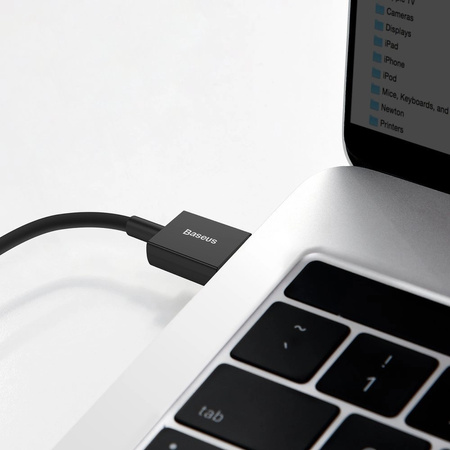 Baseus Superior USB - USB Typ C fast charging data cable 66 W (11 V / 6 A) Huawei SuperCharge SCP 1 m black (CATYS-01)
