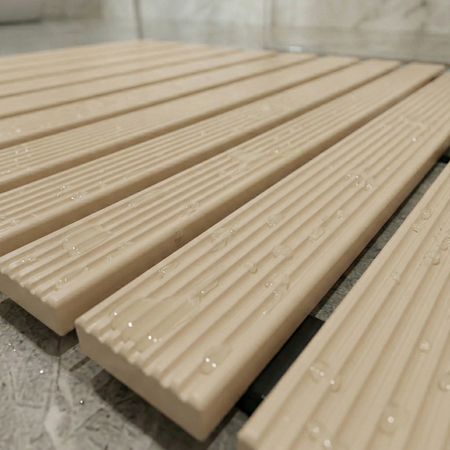 Mata łazienkowa duża antypoślizgowa pod prysznic brodzik do sauny basenu XL, beżowa