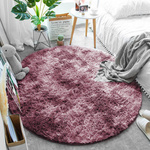 Dywan Okrągły Shaggy Ombre antypoślizgowy nowoczesny salon 120x120, czerwony