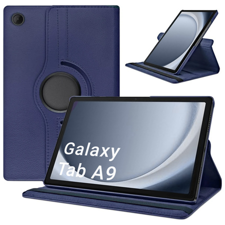 Puzdro otočné 360 na Samsung Galaxy Tab A9 8 / Galaxy Tab A9 X110, tmavomodré - ochranné so stojanom