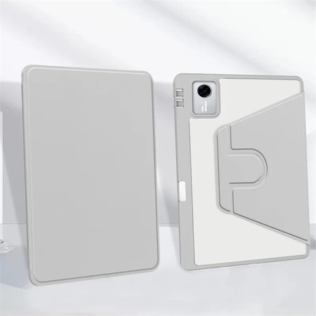Etui Obrotowe Clear do Lenovo Idea Tab 11 2025, szare - ochronne z podstawką