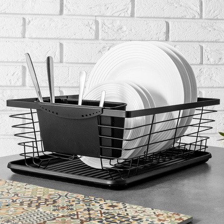 Dish Drainer Rack Black 36x30x14,5 cm