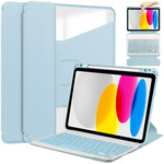 Etui 360 z klawiaturą do Apple iPad 10.9 2022 Gen. 10 / 11 2025 A16 Gen. 11 / Apple iPad 11 2025 / Apple iPad 10 2024, niebieskie - ochronne