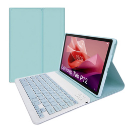 Etui pokrowiec z klawiaturą magnetyczną Bluetooth do Lenovo Tab P12 TB-370, niebieskie