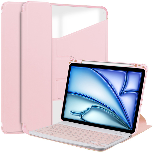 Etui z klawiaturą 360 do iPad Air 13 M4/ M3/ M2 2026/ 25/ 24 ochronne różowe