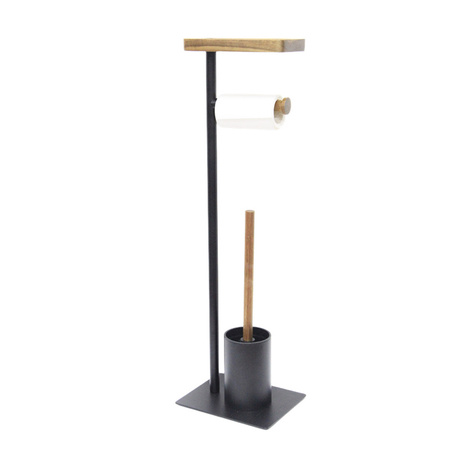  Metal toilet paper rack 3in1 toilet brush free standing shelf