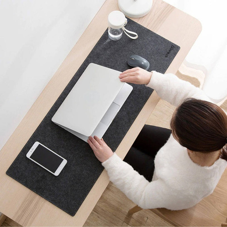 Desk mat mouse pad large Strado 90x45 (Gray)