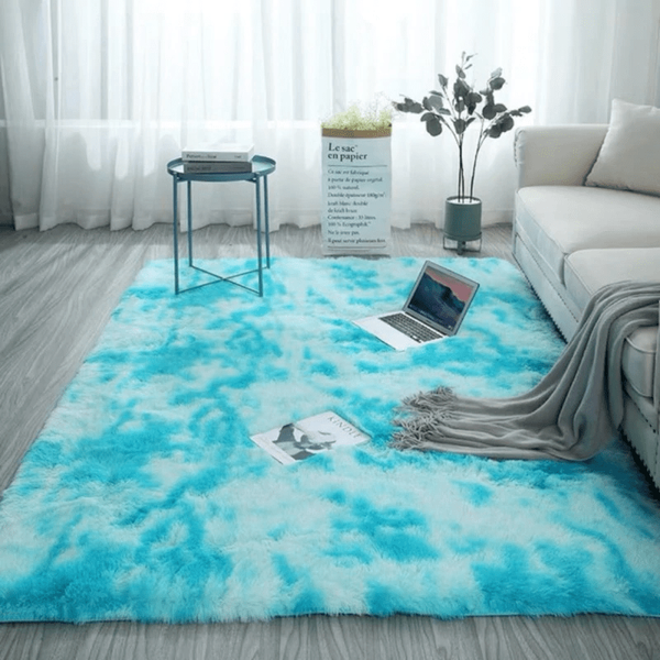 Koberec Shaggy Ombre 80x150 cm, blankytný - mäkký do obývačky a spálne