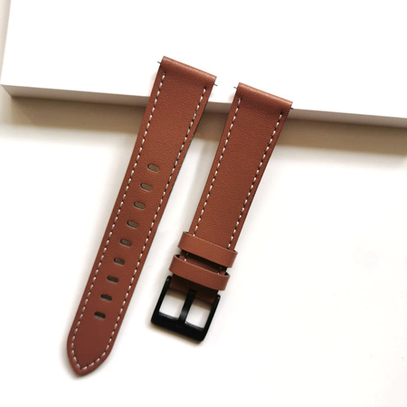 Pasek skórzany do Huawei Watch GT 3 42, brązowy - wymienny, wygodny na co dzień
