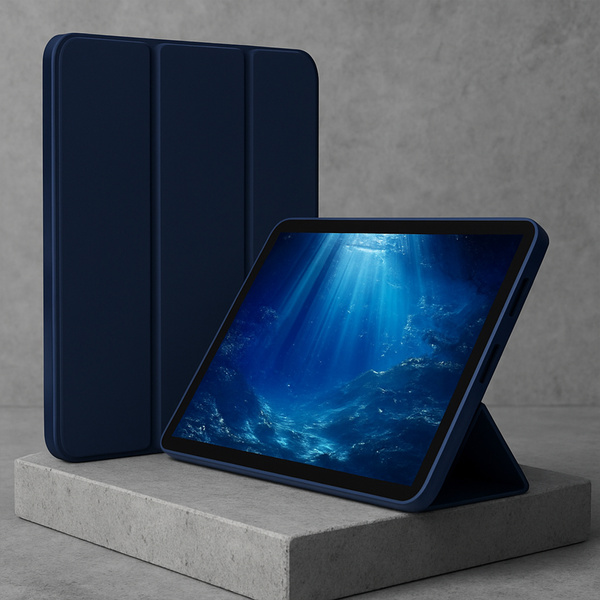 Etui Smart Case do Redmi Pad SE 8.7 2024, granatowe- ochronne z podstawką, dostęp do portów i przycisków