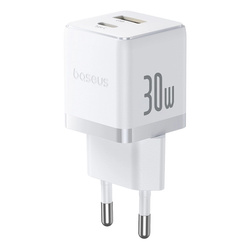 Nabíjačka sieťová Baseus Palm 30W USB-C USB-A, biela