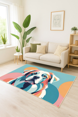 3D Strado ColorDog carpet 140x200 cm with dog pattern for living room and room for animal lovers