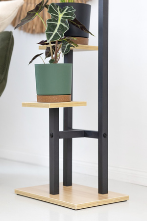 Kwietnik PEAK stojący metalowy stojak na kwiaty rośliny regał 83,5cm, czarny