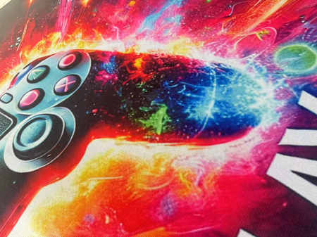 3D Strado LET'S PLAY gaming carpet 140x200 cm modern theme for gamer's room