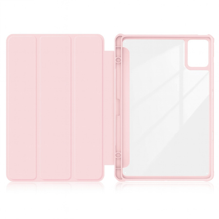 Etui z klapką Clear do Lenovo Tab K11 Plus 11.45 / Lenovo K11 Plus, różowe - ochronne z podstawką