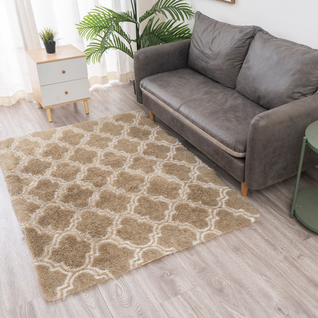 Dywan Decor 80x150 cm, khaki - miękki, przyjemny w dotyku, do salonu i sypialni
